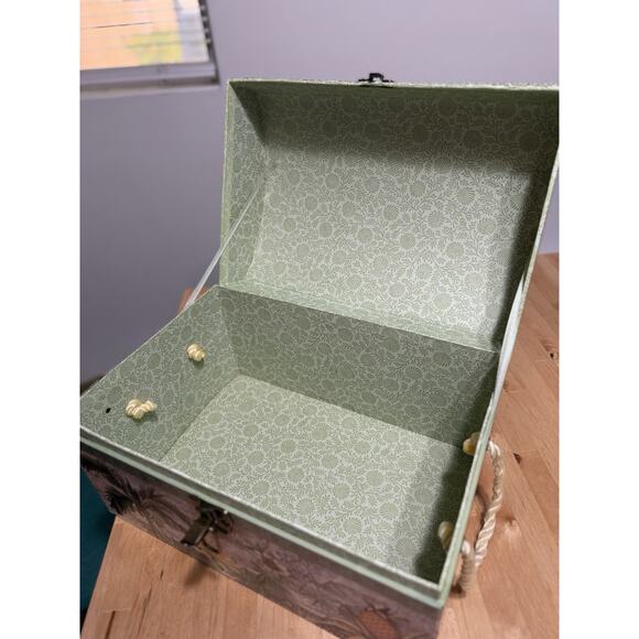 Punch Studio Keepsake Chest Box With Jungle Floral Fruit Design 14”X9”X9.5” - Picture 8 of 9